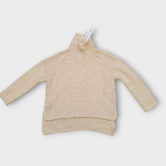 Mink Pink Cream Cowl Neck Hi Lo Hem Chunky Popcorn Knit Sweater Honey Sz XS - Picture 7 of 9